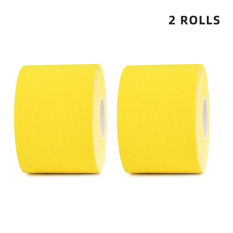 High-visibility 2-pack yellow athletic tape for road running safety; priority dispatch