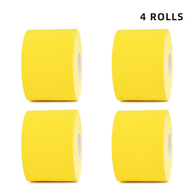 4-roll yellow high-visibility athletic tape for night cycling safety; fast shipping for athletes